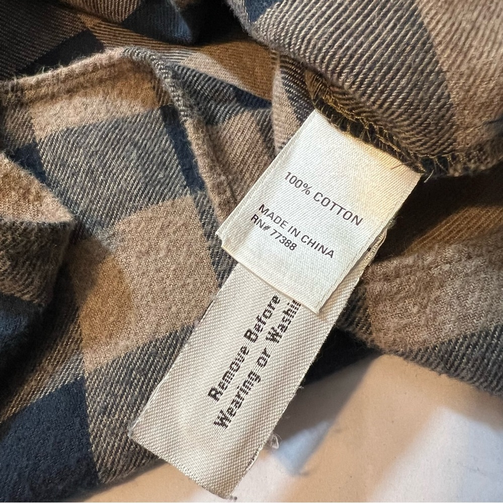 Madewell Buffalo Plaid Soft Flannel Blouse with Feminine Details Oversized XS - Picture 11 of 11